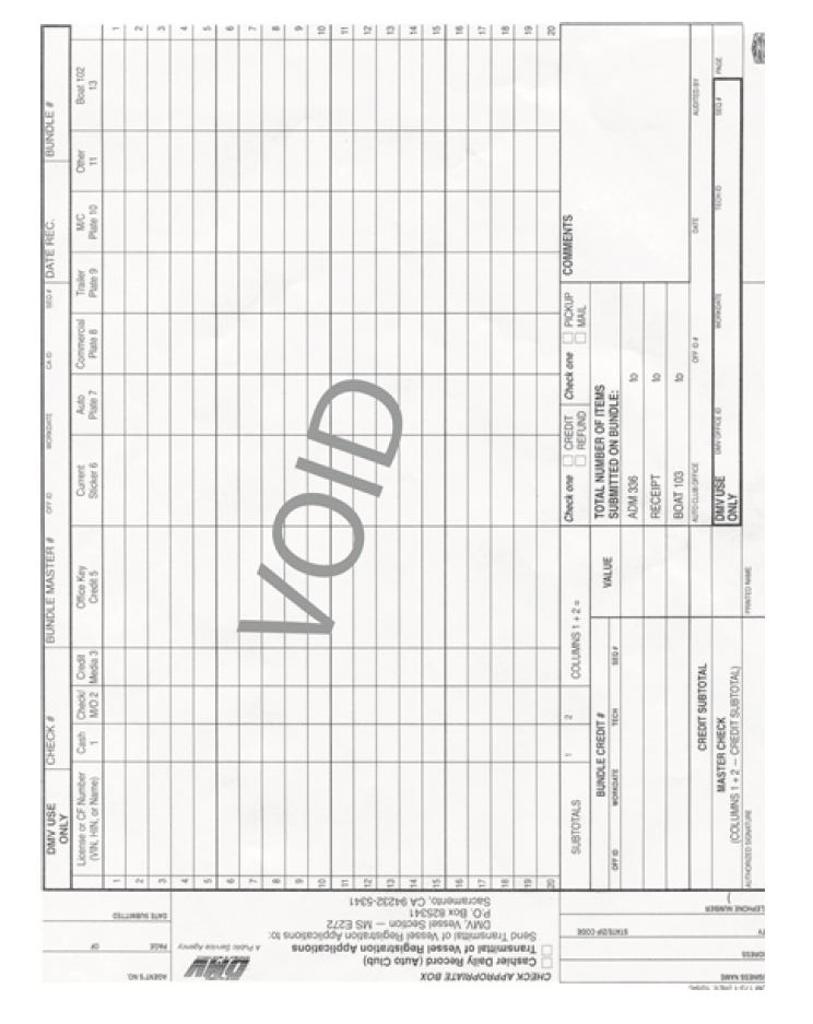 7.010 Transmittal of Vessel Registration Application Voided Example