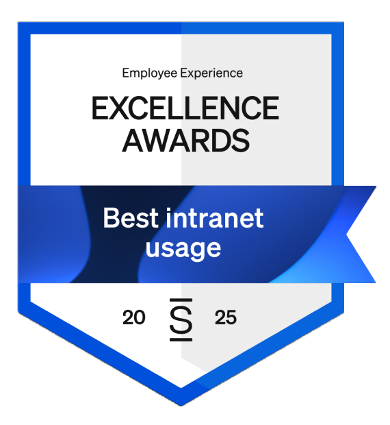Award banner title Employee Experience Excellence Awards. Best intranet usage 2025