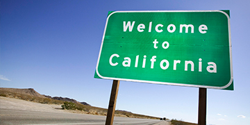 Welcome to California road sign.